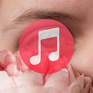 The Apple Music logo on top on the single cover for Open My Eyes