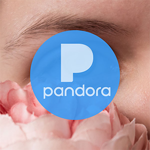 Pandora logo on top of the single cover for Open My Eyes
